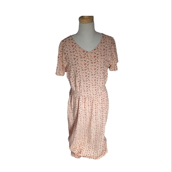 Paul & Joe Jersey Short-Sleeve Floral Peach Dress - Picture 1 of 3
